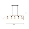 Leuchten-Direkt FRANKY Pendant Light black, 5-light sources
