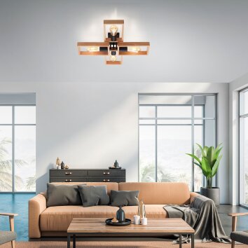 Leuchten-Direkt FRANKY Ceiling Light black, 4-light sources