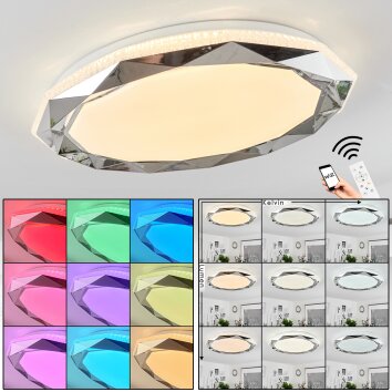 Lisei Ceiling Light LED white, 1-light source, Remote control, Colour changer