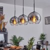 Koyoto  Pendant Light globe 25 cm chrome, clear, 3-light sources