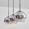 Koyoto  Pendant Light globe 25 cm chrome, clear, 3-light sources