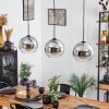Koyoto  Pendant Light globe 25 cm chrome, clear, 3-light sources