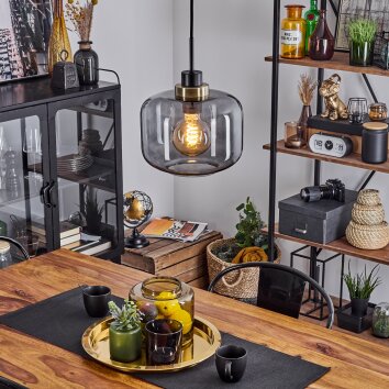 Curveira Pendant Light bronze, black, 1-light source