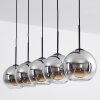 Koyoto  Ceiling Light glass 20 cm chrome, clear, Smoke-coloured, 5-light sources