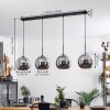 Koyoto  Pendant Light glass 25 cm chrome, Smoke-coloured, 4-light sources
