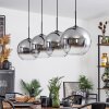 Koyoto  Pendant Light glass 30 cm clear, Smoke-coloured, 4-light sources