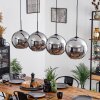 Koyoto  Pendant Light glass 30 cm chrome, Smoke-coloured, 4-light sources