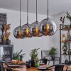 Koyoto  Pendant Light glass 30 cm chrome, Smoke-coloured, 4-light sources