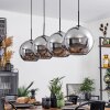 Koyoto  Pendant Light glass 30 cm chrome, Smoke-coloured, 4-light sources