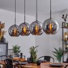Koyoto  Pendant Light glass 30 cm chrome, Smoke-coloured, 4-light sources