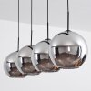 Koyoto  Pendant Light glass 30 cm chrome, Smoke-coloured, 4-light sources