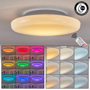 Ral Ceiling Light LED silver, white, 1-light source, Remote control, Colour changer