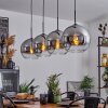 Koyoto  Pendant Light glass 30 cm chrome, clear, Smoke-coloured, 4-light sources