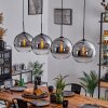 Koyoto  Pendant Light glass 30 cm chrome, clear, Smoke-coloured, 4-light sources