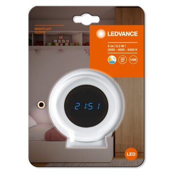 Ledvance NIGHTLUX CLOCK Table clock white, 1-light source