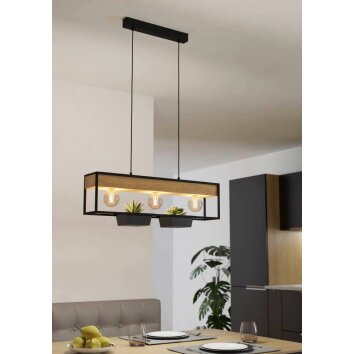 Eglo LIBERTAD Pendant Light Ecru, black, 3-light sources