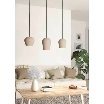Eglo CAMBAITO Pendant Light sand-coloured, 3-light sources