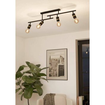 Eglo LURONE Ceiling Light brass, black, 4-light sources