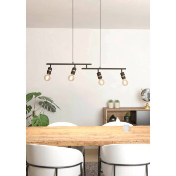 Eglo LURONE Pendant Light brass, black, 4-light sources