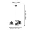 Eglo CAGUANES Pendant Light black, white, 3-light sources