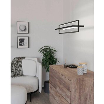 Eglo SIBERIA Pendant Light LED black, 1-light source, Remote control
