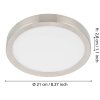 Eglo FUEVA Ceiling Light LED matt nickel, 1-light source