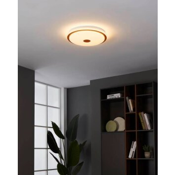 Eglo LANCIANO Ceiling Light LED brown, white, 1-light source, Remote control