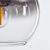 Koyoto  Pendant Light glass 15 cm chrome, clear, Smoke-coloured, 4-light sources