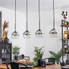 Koyoto  Pendant Light glass 15 cm chrome, clear, Smoke-coloured, 4-light sources