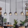 Koyoto  Pendant Light glass 15 cm chrome, clear, Smoke-coloured, 4-light sources