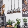 Koyoto  Pendant Light glass 15 cm chrome, Smoke-coloured, 4-light sources