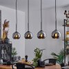 Koyoto  Pendant Light glass 15 cm chrome, Smoke-coloured, 4-light sources