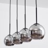 Koyoto  Pendant Light glass 15 cm chrome, Smoke-coloured, 4-light sources