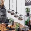 Koyoto  Pendant Light glass 15 cm chrome, Smoke-coloured, 4-light sources