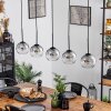 Koyoto  Pendant Light glass 15 cm chrome, clear, Smoke-coloured, 5-light sources