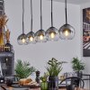 Koyoto  Pendant Light glass 15 cm chrome, clear, Smoke-coloured, 5-light sources