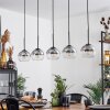 Koyoto  Pendant Light glass 15 cm chrome, clear, Smoke-coloured, 5-light sources