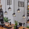 Koyoto  Pendant Light glass 15 cm chrome, clear, Smoke-coloured, 5-light sources