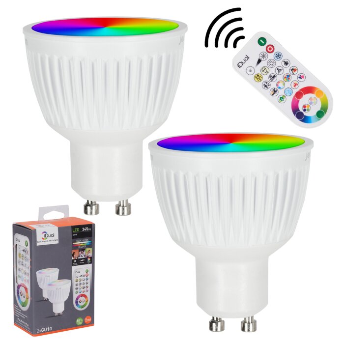 Candal GU10 LED RGB 6,5 Watt 2200-6500 Kelvin 345 Lumen Set of 2 with remote control