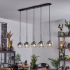 Koyoto  Pendant Light glass 15 cm chrome, clear, Smoke-coloured, 5-light sources