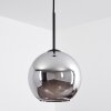 Koyoto  Ceiling Light glass 20 cm chrome, Smoke-coloured, 1-light source