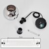 Koyoto  Pendant Light glass 15 cm chrome, Smoke-coloured, 1-light source