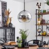 Koyoto  Pendant Light glass 25 cm chrome, clear, Smoke-coloured, 1-light source