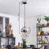 Koyoto  Pendant Light glass 25 cm chrome, clear, Smoke-coloured, 1-light source