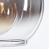 Koyoto  Pendant Light glass 25 cm chrome, clear, Smoke-coloured, 1-light source