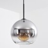 Koyoto  Pendant Light glass 25 cm chrome, clear, Smoke-coloured, 1-light source