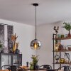 Koyoto  Pendant Light glass 25 cm chrome, clear, Smoke-coloured, 1-light source