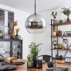 Koyoto  Pendant Light glass 30 cm chrome, clear, Smoke-coloured, 1-light source