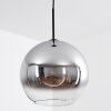 Koyoto  Pendant Light glass 30 cm chrome, clear, Smoke-coloured, 1-light source