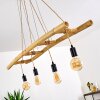 Canazei Pendant Light brown, Light wood, black, 4-light sources